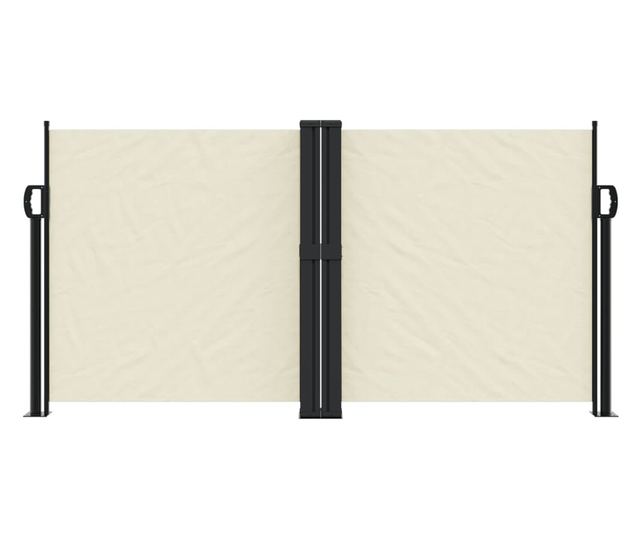 krémszínű behúzható oldalsó napellenző 120 x 600 cm