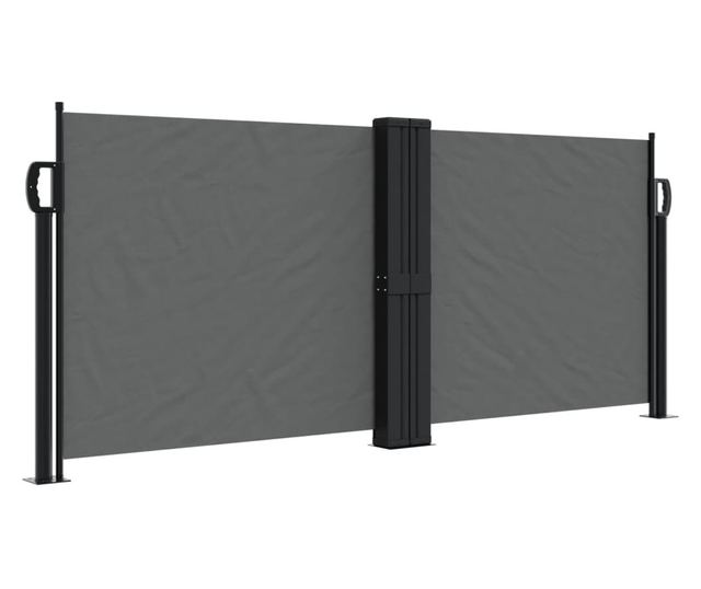 antracitszürke behúzható oldalsó napellenző 100 x 600 cm