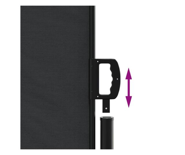 fekete behúzható oldalsó napellenző 140 x 1000 cm