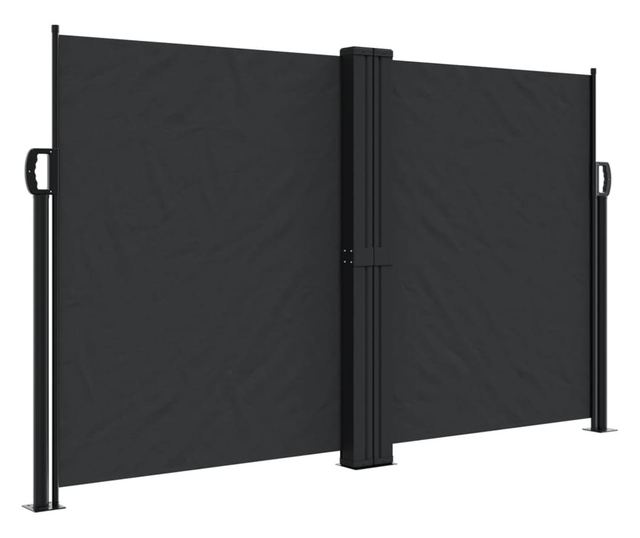 fekete behúzható oldalsó napellenző 140 x 1000 cm