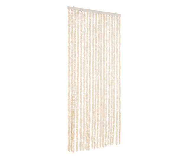 bézs és fehér zsenília rovarfüggöny 56 x 200 cm