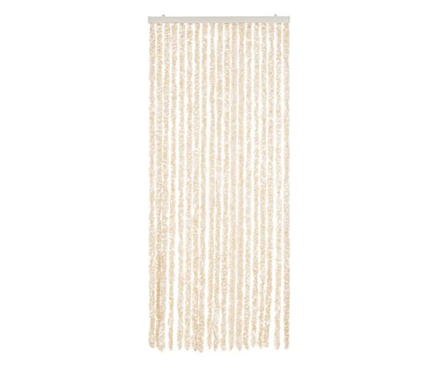 bézs és fehér zsenília rovarfüggöny 56 x 200 cm