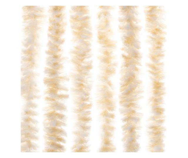 bézs és fehér zsenília rovarfüggöny 56 x 200 cm