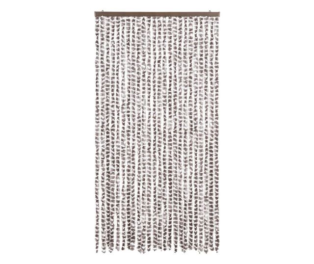 tópszínű és fehér zsenília rovarfüggöny 100 x 230 cm