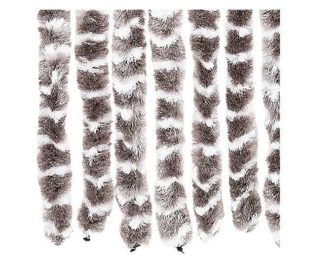 tópszínű és fehér zsenília rovarfüggöny 100 x 230 cm