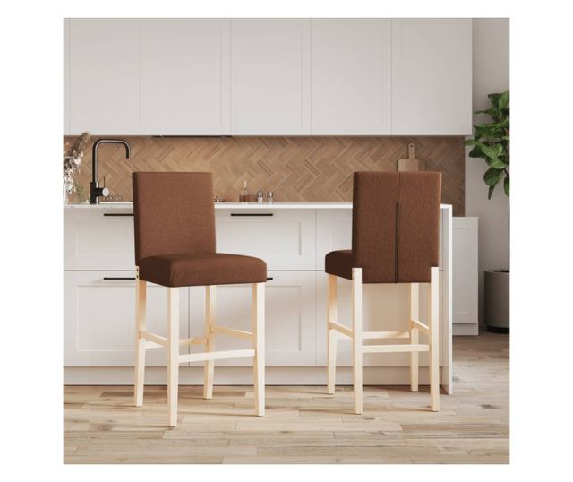 2 db tömör gumifa és szövet bárszék