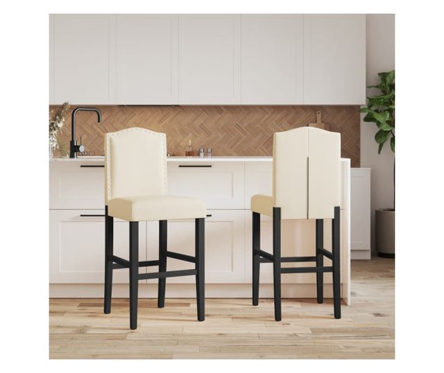 2 db tömör gumifa és szövet bárszék