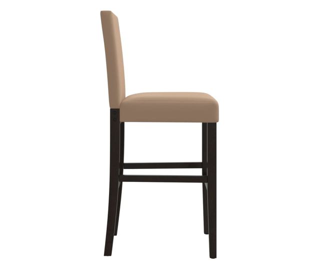 2 db tömör gumifa és műbőr bárszék