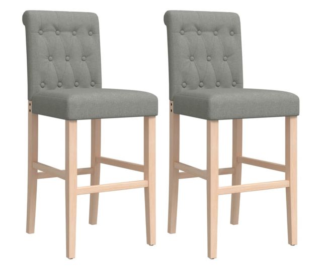 2 db tömör gumifa és szövet bárszék