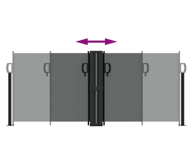 antracitszürke behúzható oldalsó napellenző 100 x 600 cm