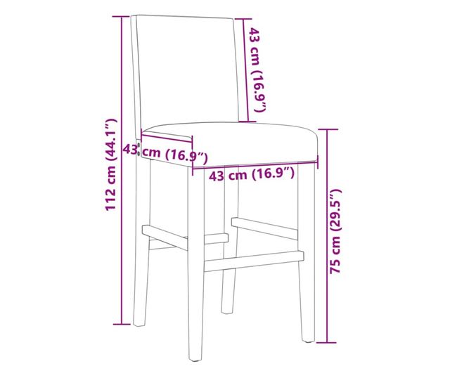 2 db tömör gumifa és szövet bárszék