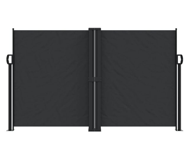 fekete behúzható oldalsó napellenző 140 x 1200 cm