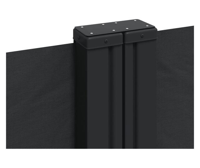 fekete behúzható oldalsó napellenző 140 x 1000 cm