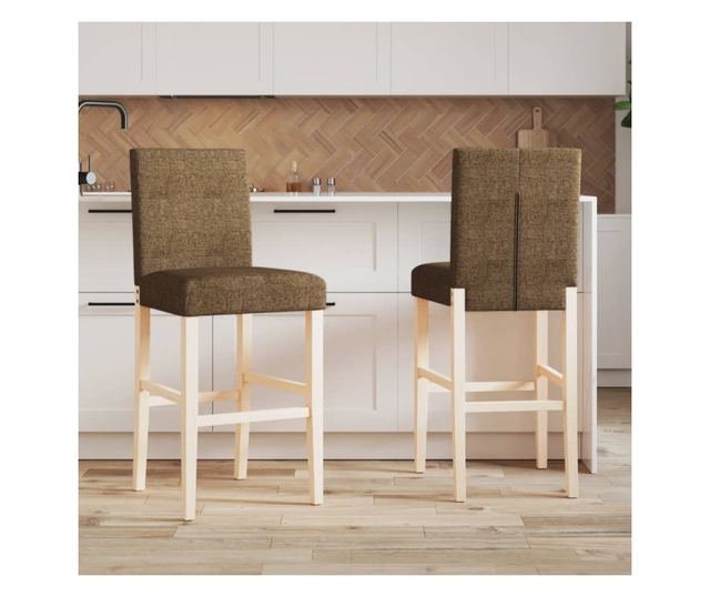 Barski stoli, 2 kosa, masiven les Hevea in blago