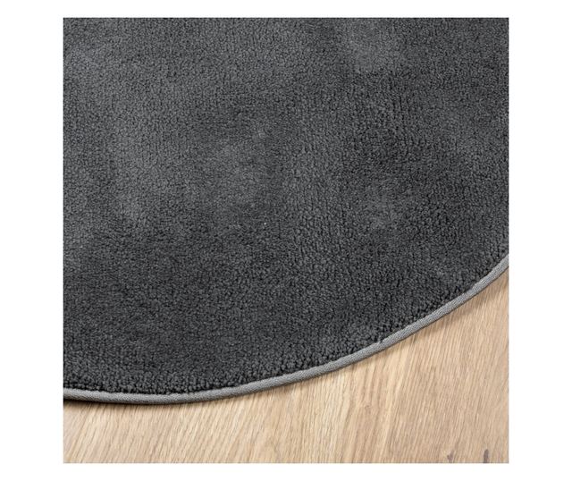 OVIEDO antracitszürke rövid szálú szőnyeg Ø 200 cm