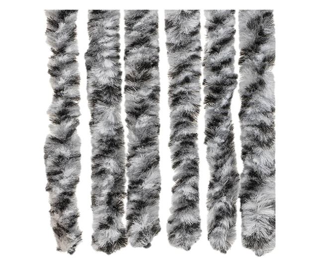 szürke és fekete és fehér zsenília rovarfüggöny 90x220 cm