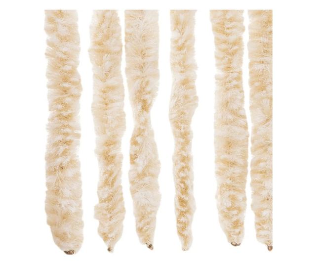 bézs és fehér zsenília rovarfüggöny 56 x 200 cm