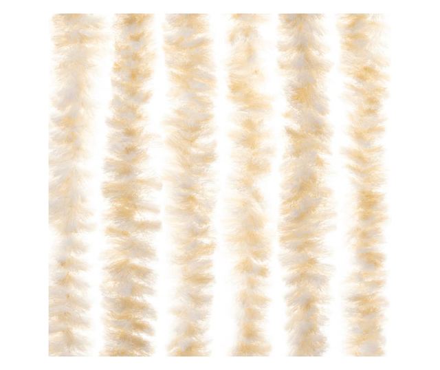 bézs és fehér zsenília rovarfüggöny 90 x 220 cm