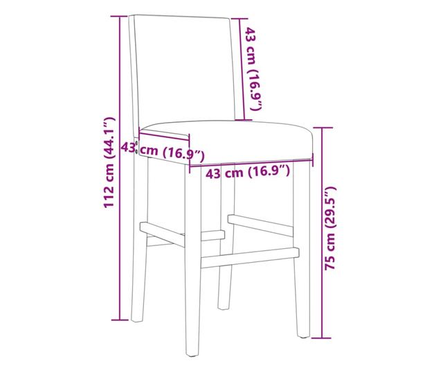 Barski stoli, 2 kosa, masiven les Hevea in blago