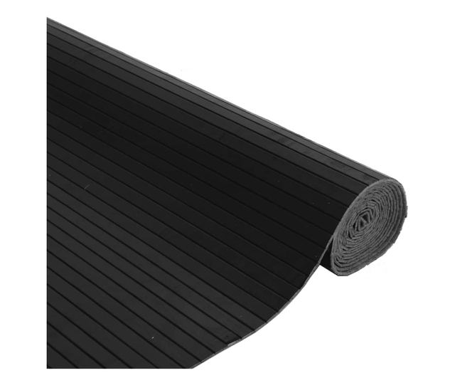 négyszögletű fekete bambusz szőnyeg 80 x 500 cm
