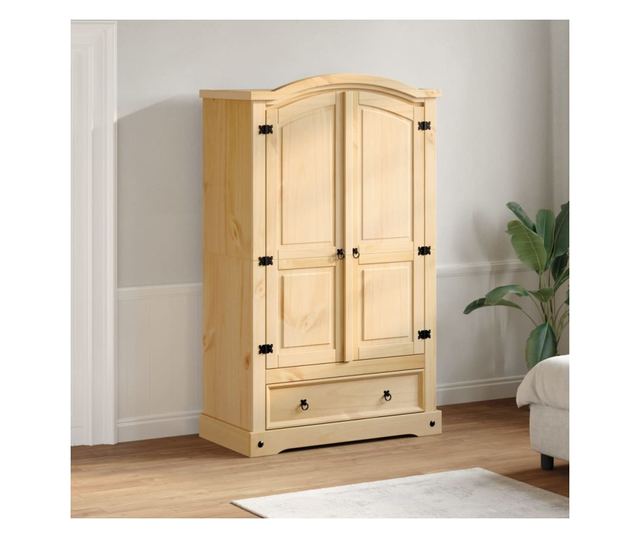 Corona tömör fenyőfa ruhásszekrény 101 x 52 x 170 cm
