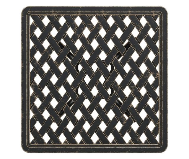 bronzszínű öntött alumínium kerti asztal 53 x 53 x 53 cm