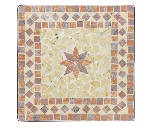 terrakotta kerámia mozaikos bisztróasztal 60 x 60 x 74 cm