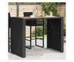 fekete polyrattan kerti bárasztal akácfa lappal 145x80x110 cm