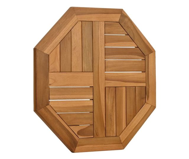 tömör tíkfa nyolcszögletű asztallap 50 x 50 x 2,5 cm