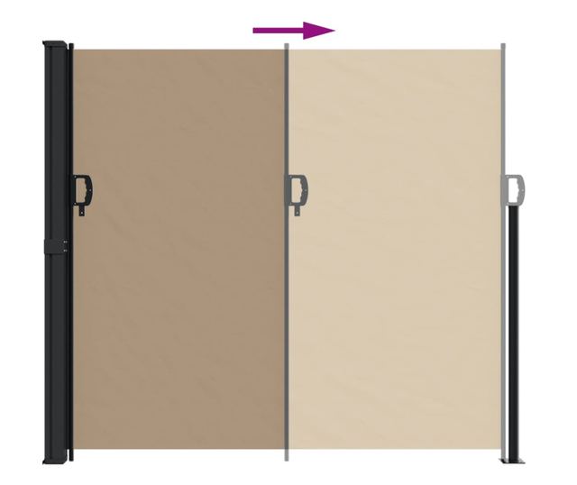 tópszínű behúzható oldalsó napellenző 180 x 300 cm