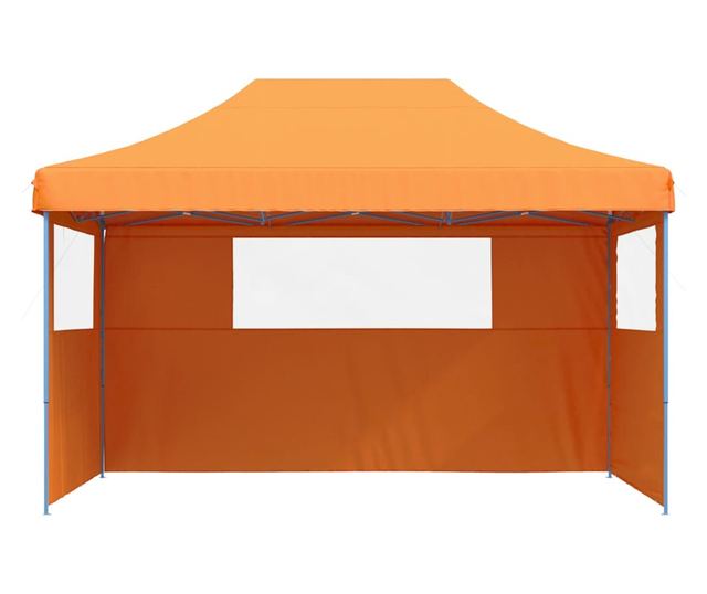 narancssárga összecsukható felugró rendezvénysátor 3oldalfallal