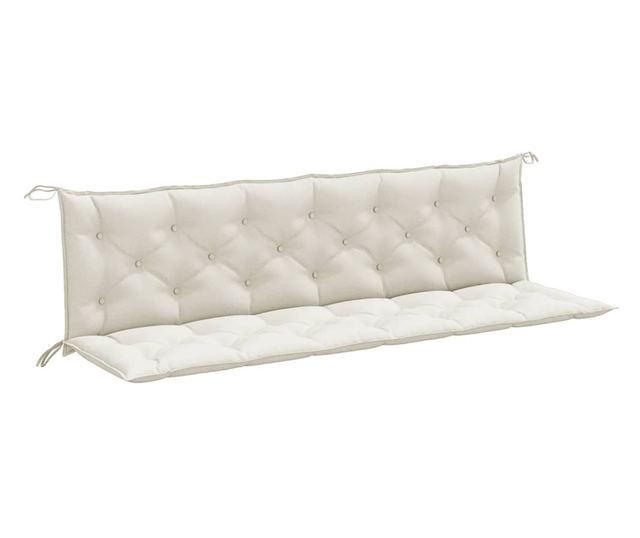 2 db melange krémszínű szövet kerti padpárna 200 x 50 x 7 cm