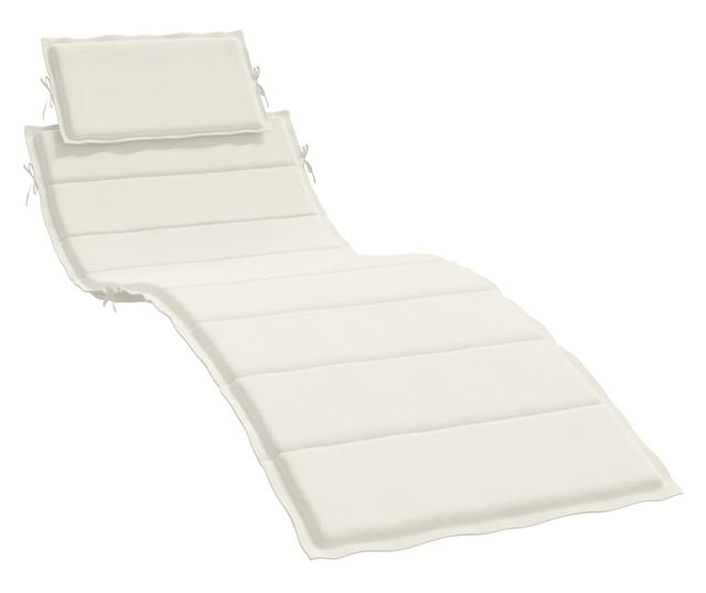 melange krémszínű szövet napozóágy párna 186 x 58 x 3 cm