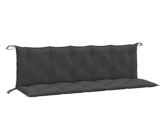 2 db melange antracitszürke szövet kerti padpárna 180x50x7 cm