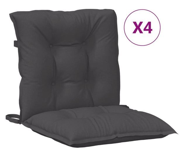 4 db melange antracit szövet háttámlás székpárna 100x50x7 cm