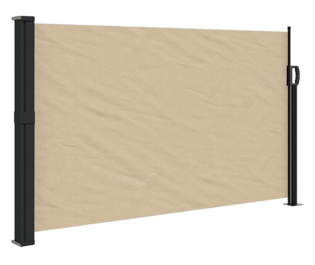 bézs behúzható oldalsó napellenző 120 x 300 cm