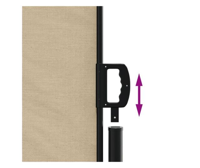 bézs behúzható oldalsó napellenző 120 x 300 cm