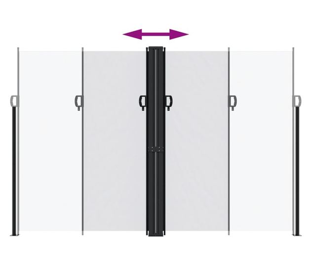 fehér behúzható oldalsó napellenző 220 x 1200 cm