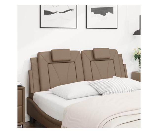 cappuccino színű műbőr fejtámla párna 140 cm