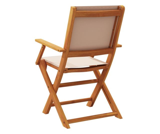 2 db tópszínű tömör akácfa és szövet kerti szék