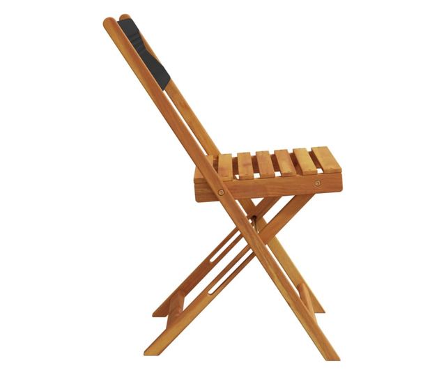 2 db fekete tömör akácfa és kötél bisztrószék