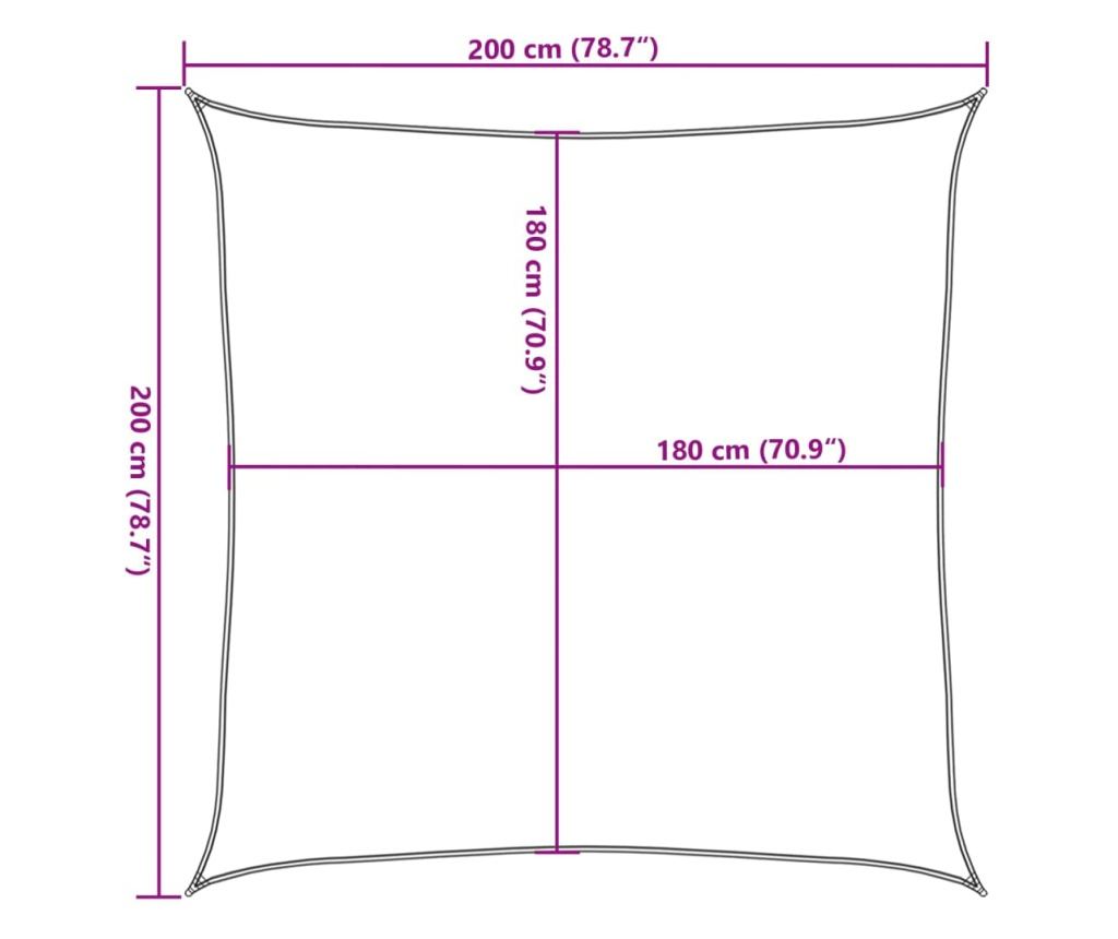Платно-сенник, HDPE, квадратно, 2x2 м, бежово - 10