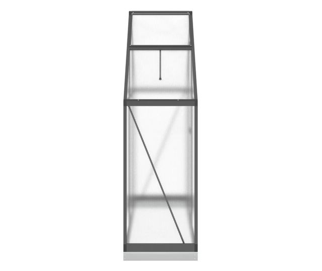 antracitszürke alumínium melegház alapvázzal 169 x 58 x 202 cm