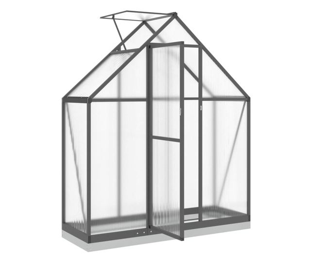 antracitszürke alumínium melegház alapvázzal 169 x 58 x 202 cm