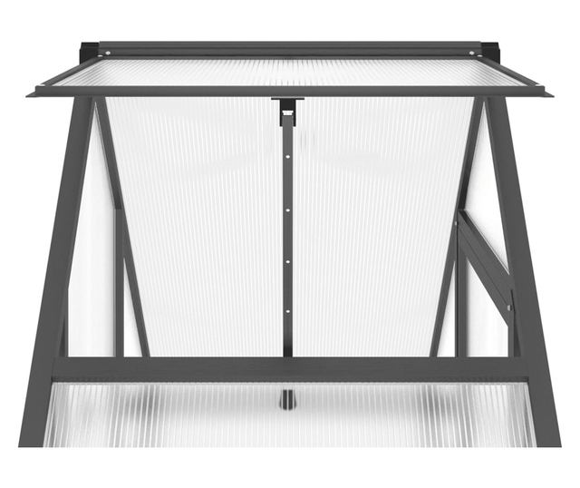 antracitszürke alumínium melegház alapvázzal 169 x 58 x 202 cm