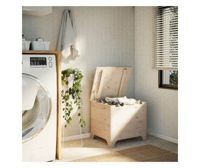 RANA tömör fenyőfa tárolóláda fedéllel 60 x 49 x 54 cm