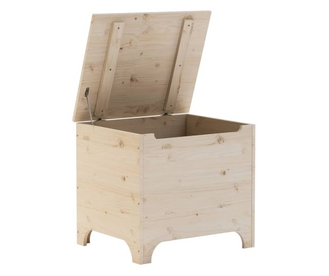 RANA tömör fenyőfa tárolóláda fedéllel 60 x 49 x 54 cm