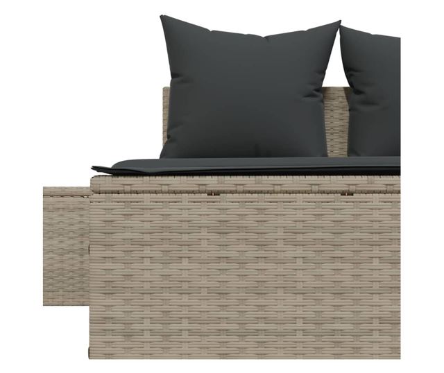 világosszürke polyrattan dupla napozóágy párnával