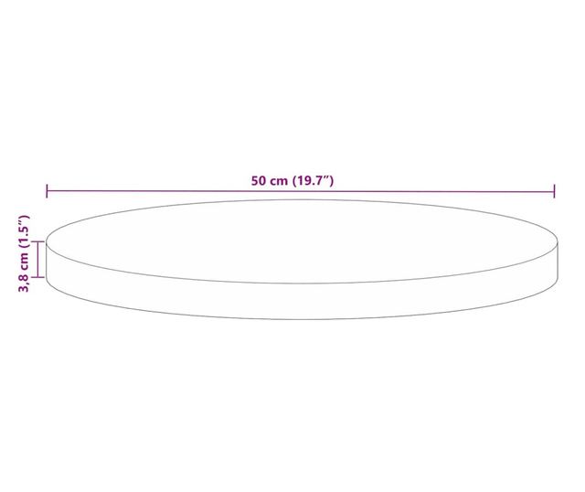 tömör újrahasznosított fa kerek asztallap Ø50 x 3,8 cm