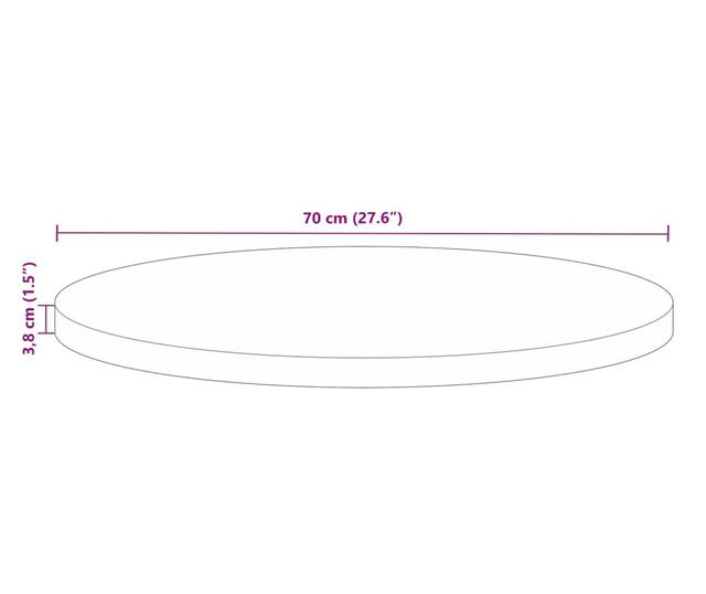 tömör újrahasznosított fa kerek asztallap Ø70 x 3,8 cm